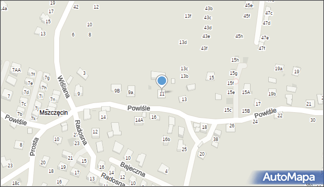 Niepołomice, Powiśle, 11, mapa Niepołomice