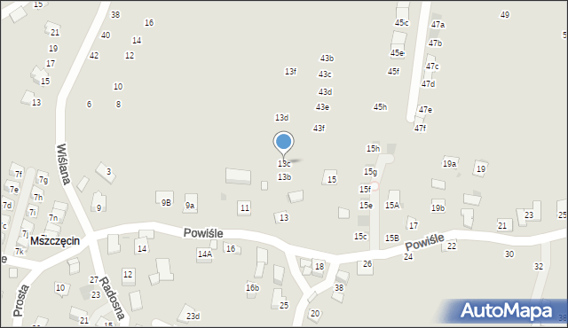 Niepołomice, Powiśle, 13c, mapa Niepołomice
