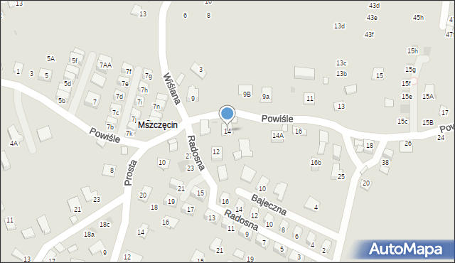Niepołomice, Powiśle, 14, mapa Niepołomice