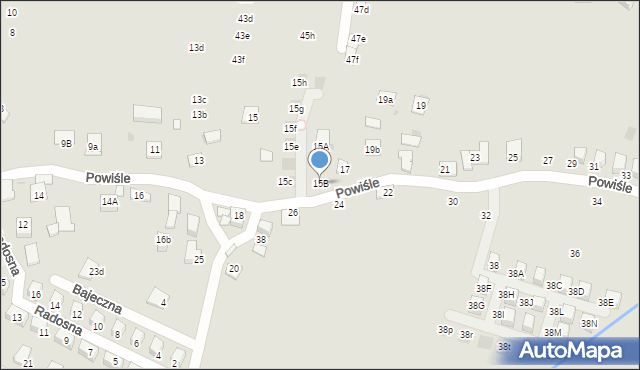 Niepołomice, Powiśle, 15B, mapa Niepołomice