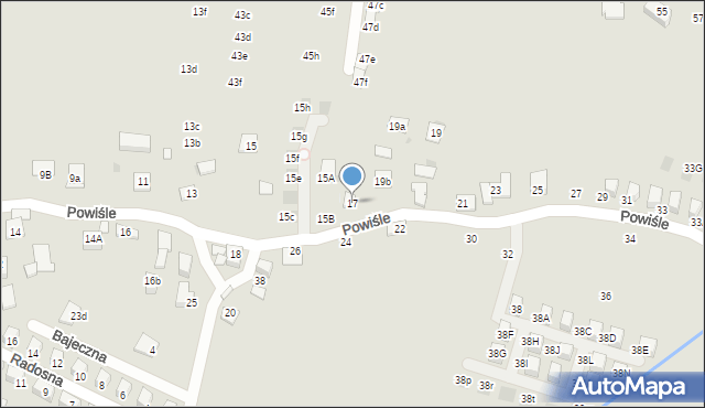 Niepołomice, Powiśle, 17, mapa Niepołomice