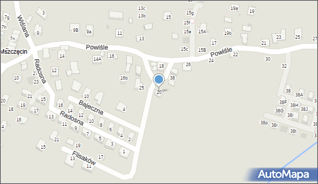 Niepołomice, Powiśle, 20, mapa Niepołomice