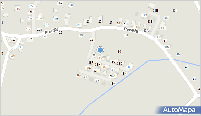 Niepołomice, Powiśle, 38A, mapa Niepołomice