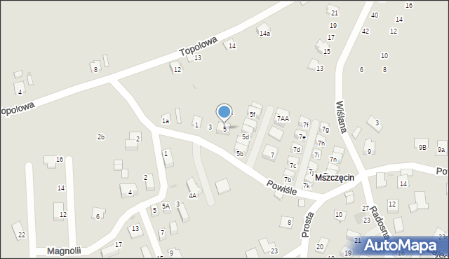 Niepołomice, Powiśle, 5, mapa Niepołomice