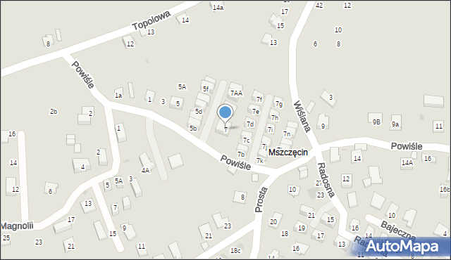 Niepołomice, Powiśle, 7, mapa Niepołomice