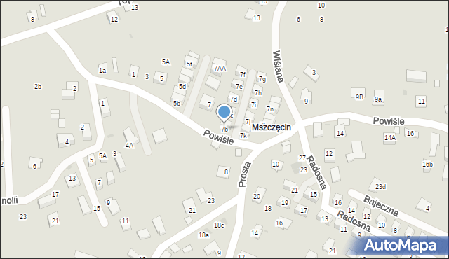 Niepołomice, Powiśle, 7b, mapa Niepołomice
