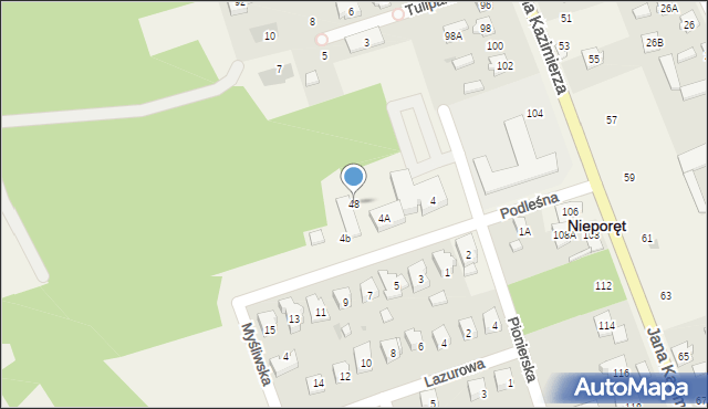 Nieporęt, Podleśna, 48, mapa Nieporęt