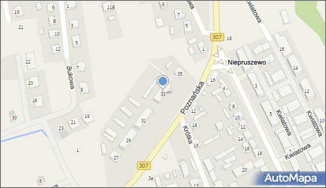 Niepruszewo, Poznańska, 33, mapa Niepruszewo