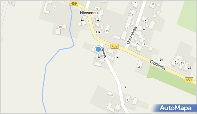 Niewodniki, Polna, 4, mapa Niewodniki