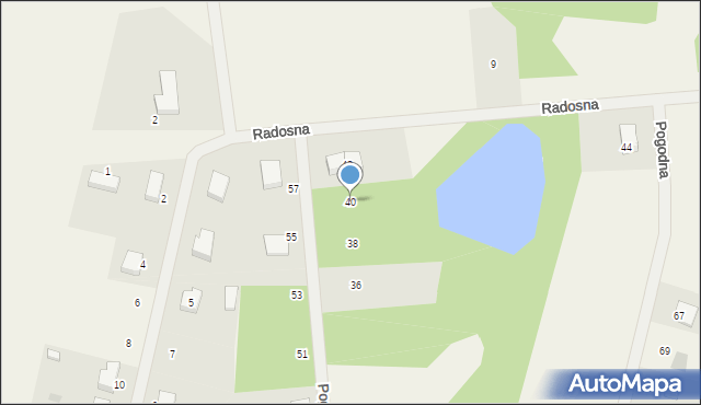 Nieżywięć, Pogodna, 40, mapa Nieżywięć