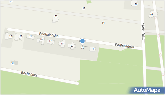 Niwy, Podhalańska, 11, mapa Niwy