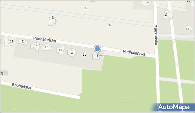 Niwy, Podhalańska, 9, mapa Niwy