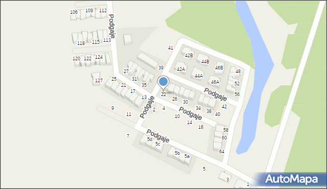 Nochowo, Podgaje, 22, mapa Nochowo