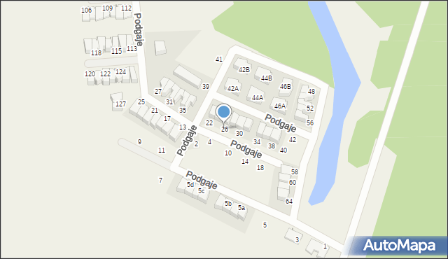 Nochowo, Podgaje, 26, mapa Nochowo