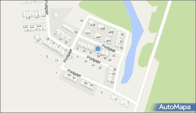 Nochowo, Podgaje, 34, mapa Nochowo