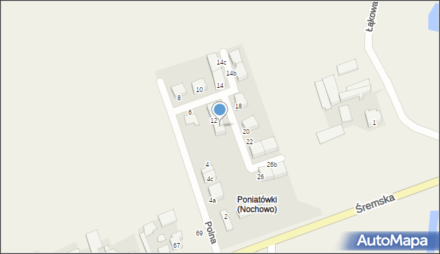 Nochowo, Polna, 12b, mapa Nochowo
