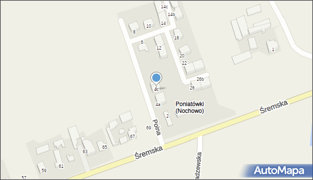 Nochowo, Polna, 4c, mapa Nochowo