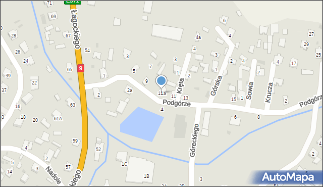 Nowa Dęba, Podgórze, 11a, mapa Nowa Dęba