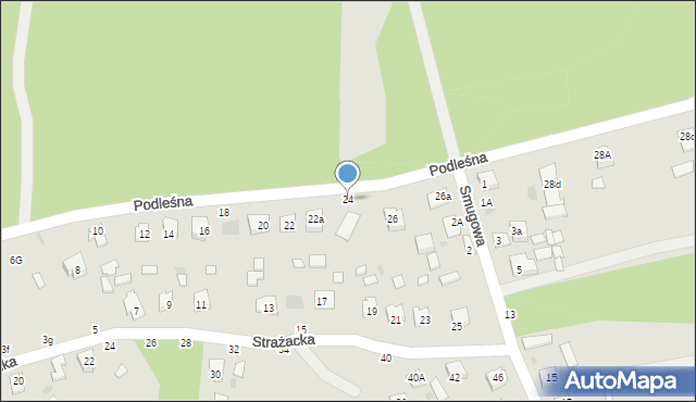 Nowa Dęba, Podleśna, 24, mapa Nowa Dęba