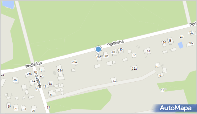 Nowa Dęba, Podleśna, 28c, mapa Nowa Dęba