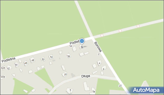 Nowa Dęba, Podleśna, 58, mapa Nowa Dęba