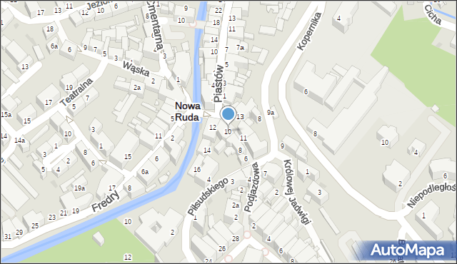 Nowa Ruda, Podjazdowa, 10, mapa Nowa Ruda