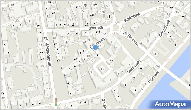 Nowa Sól, Pocztowa, 10A, mapa Nowa Sól