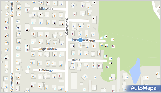 Nowa Sól, Poniatowskiego, 4, mapa Nowa Sól