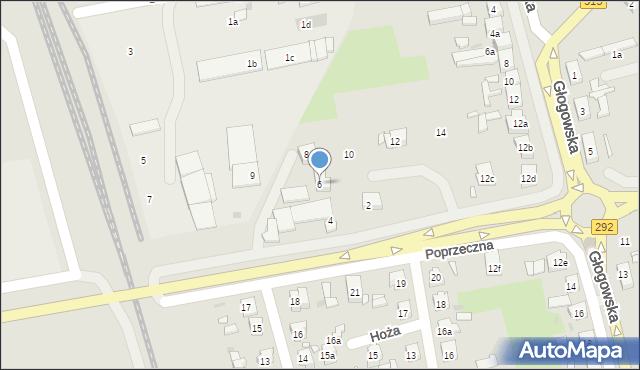 Nowa Sól, Poprzeczna, 6, mapa Nowa Sól