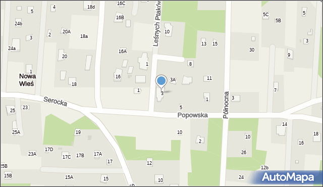 Nowa Wieś, Popowska, 3, mapa Nowa Wieś