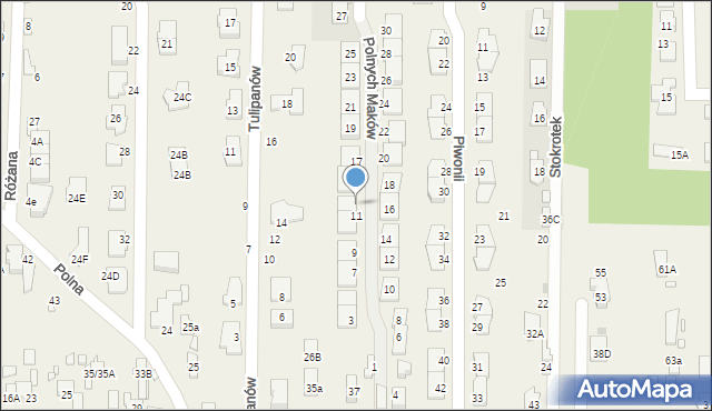 Nowa Wieś, Polnych Maków, 13, mapa Nowa Wieś