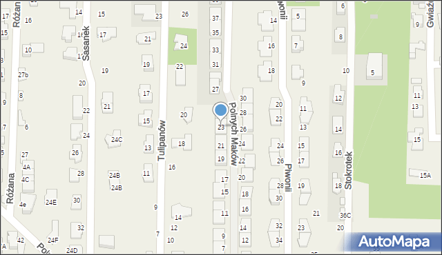 Nowa Wieś, Polnych Maków, 23, mapa Nowa Wieś