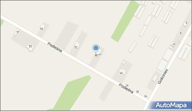 Nowa Wieś, Podleśna, 48, mapa Nowa Wieś