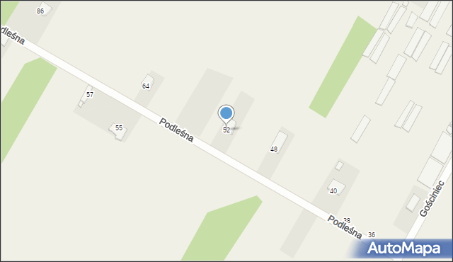 Nowa Wieś, Podleśna, 52, mapa Nowa Wieś