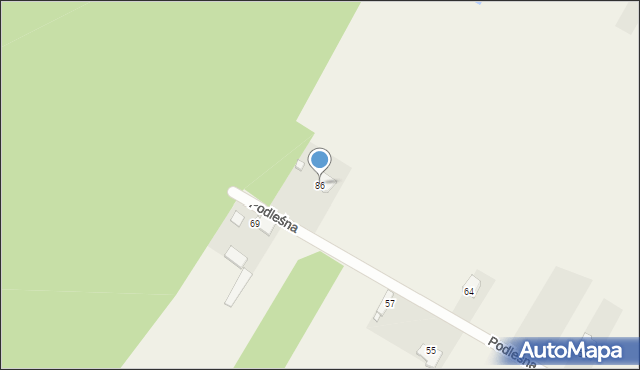 Nowa Wieś, Podleśna, 86, mapa Nowa Wieś