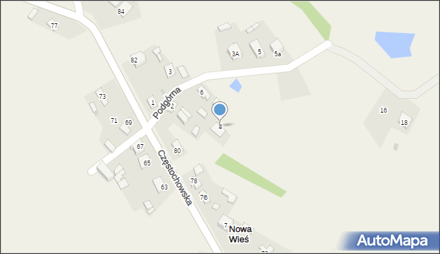 Nowa Wieś, Podgórna, 4, mapa Nowa Wieś