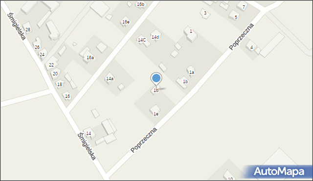 Nowa Wieś, Poprzeczna, 1d, mapa Nowa Wieś