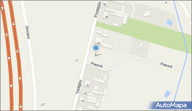 Nowa Wola, Postępu, 84, mapa Nowa Wola