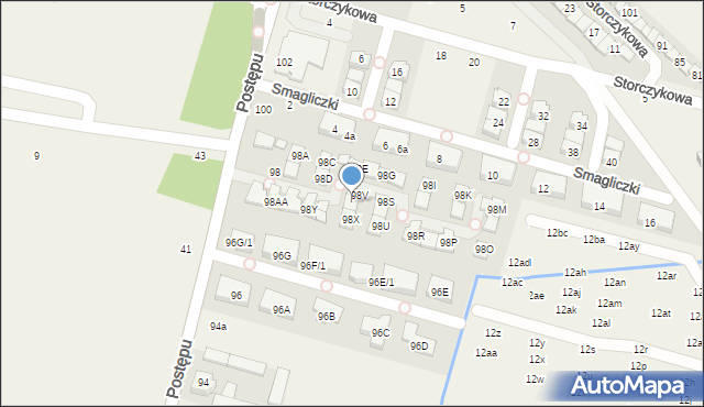 Nowa Wola, Postępu, 98W, mapa Nowa Wola