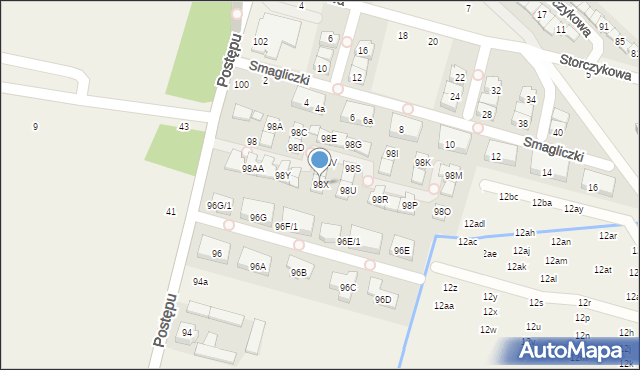 Nowa Wola, Postępu, 98X, mapa Nowa Wola
