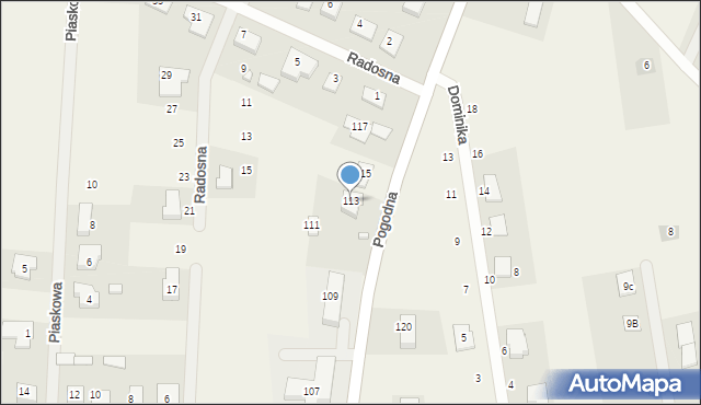 Nowe Aleksandrowo, Pogodna, 113, mapa Nowe Aleksandrowo