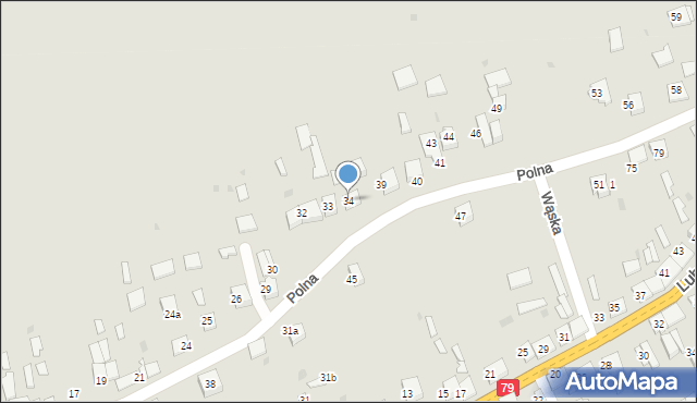 Nowe Brzesko, Polna, 34, mapa Nowe Brzesko