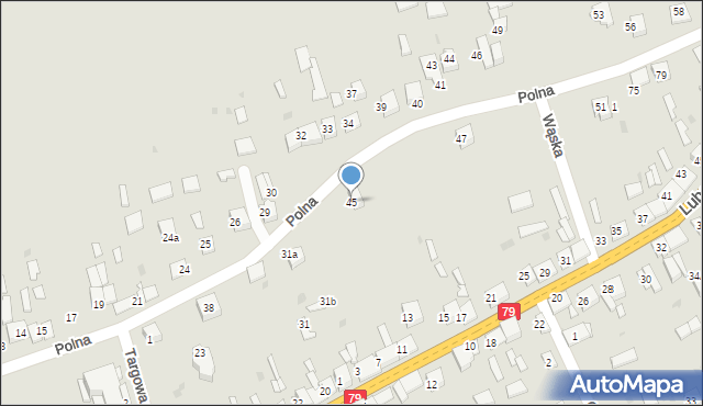 Nowe Brzesko, Polna, 45, mapa Nowe Brzesko