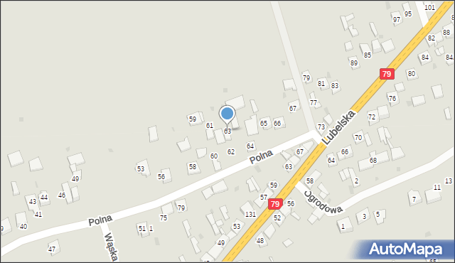 Nowe Brzesko, Polna, 63, mapa Nowe Brzesko