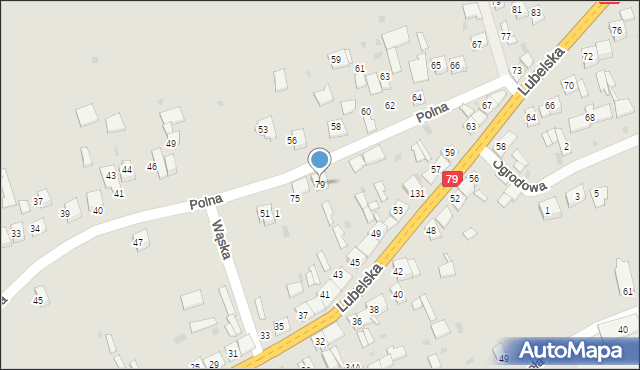 Nowe Brzesko, Polna, 79, mapa Nowe Brzesko
