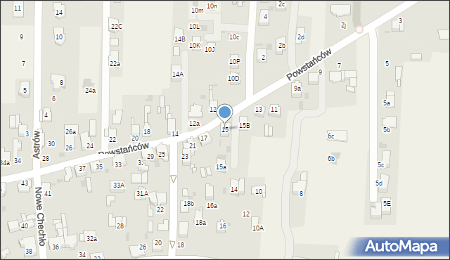 Nowe Chechło, Powstańców, 15, mapa Nowe Chechło