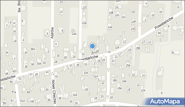 Nowe Chechło, Powstańców, 20, mapa Nowe Chechło