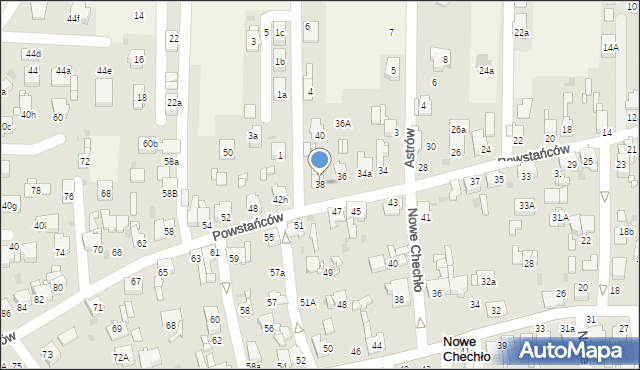 Nowe Chechło, Powstańców, 38, mapa Nowe Chechło