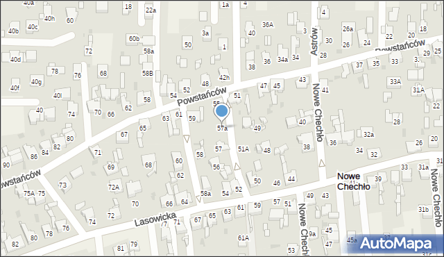 Nowe Chechło, Powstańców, 57a, mapa Nowe Chechło