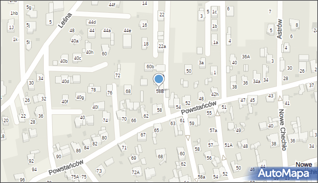Nowe Chechło, Powstańców, 58B, mapa Nowe Chechło